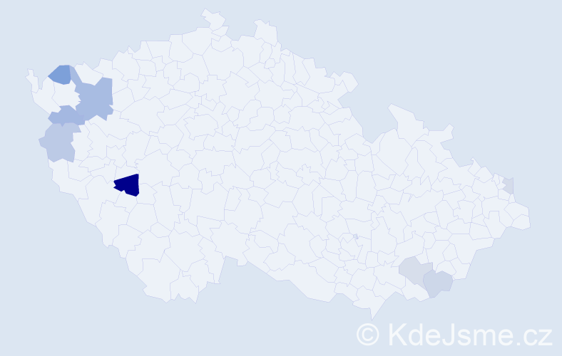 Příjmení: 'Kondel', počet výskytů 12 v celé ČR