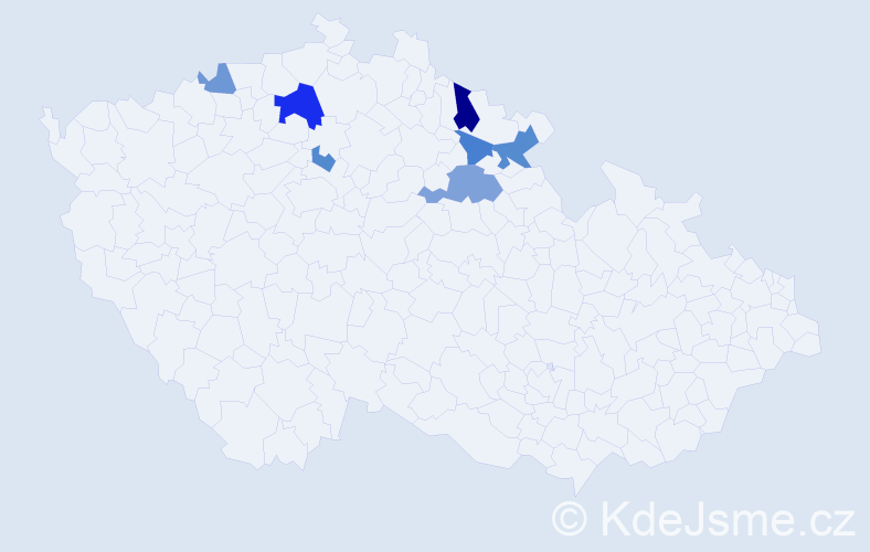 Příjmení: 'Pišiová', počet výskytů 12 v celé ČR