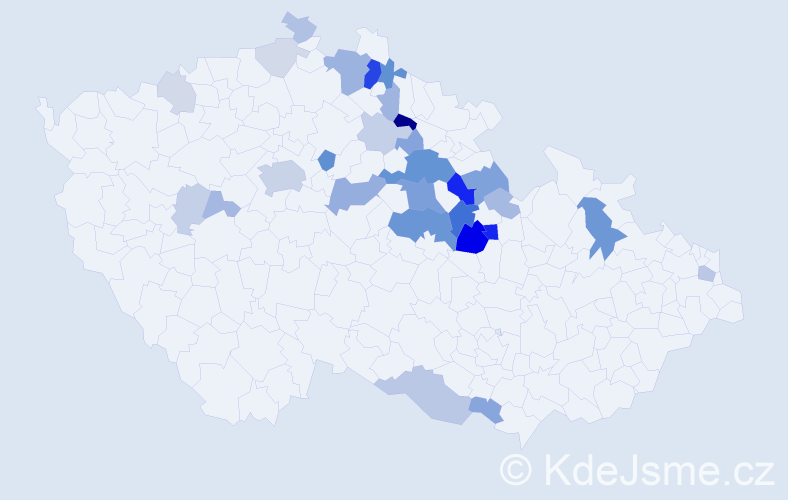 Příjmení: 'Kerhart', počet výskytů 90 v celé ČR
