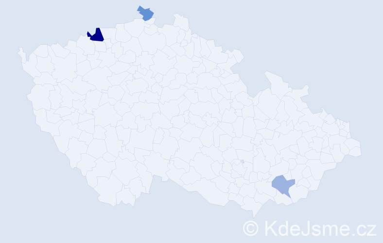 Příjmení: 'Pénteková', počet výskytů 5 v celé ČR