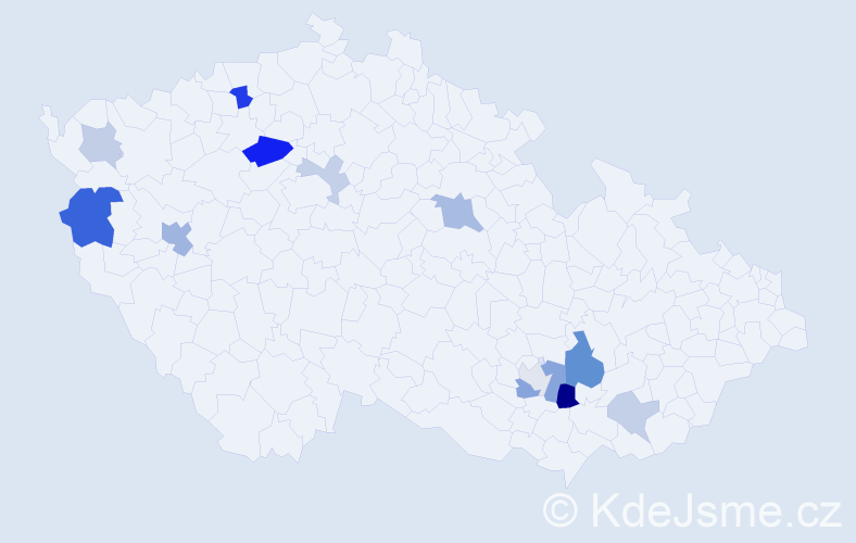 Příjmení: 'Butala', počet výskytů 26 v celé ČR