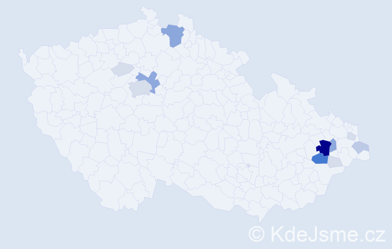 Příjmení: 'Krutilková', počet výskytů 45 v celé ČR