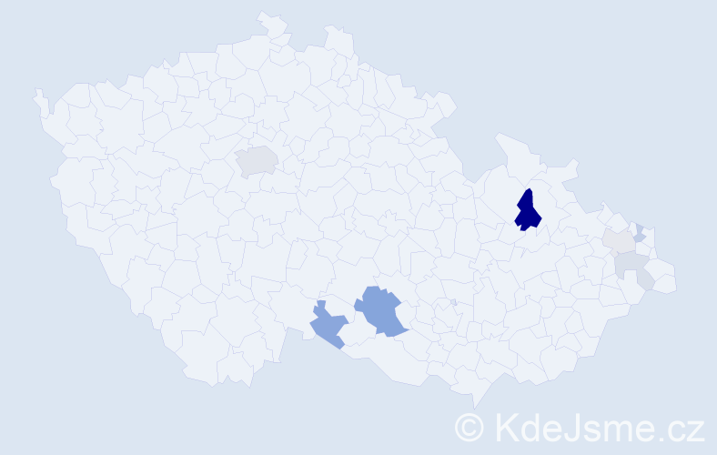 Příjmení: 'Lancz', počet výskytů 17 v celé ČR