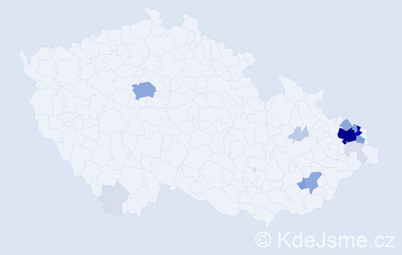 Příjmení: 'Starostka', počet výskytů 66 v celé ČR