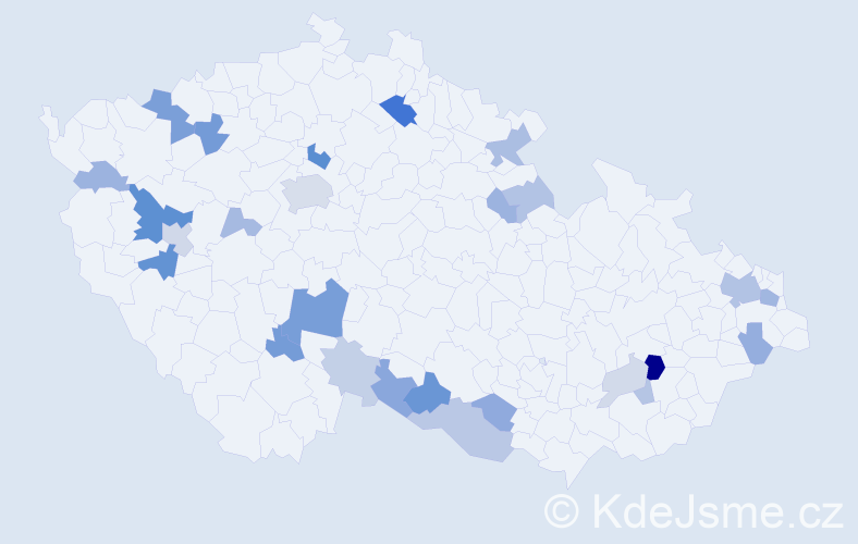 Příjmení: 'Pergerová', počet výskytů 65 v celé ČR