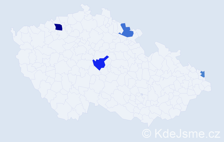Příjmení: 'Krysiak', počet výskytů 5 v celé ČR