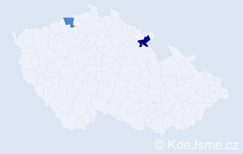 Příjmení: 'Kanerová', počet výskytů 4 v celé ČR