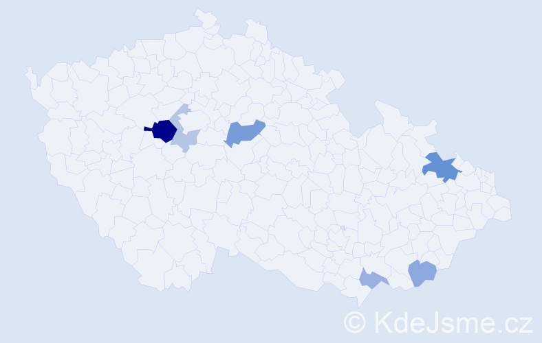Příjmení: 'Pionteková', počet výskytů 13 v celé ČR