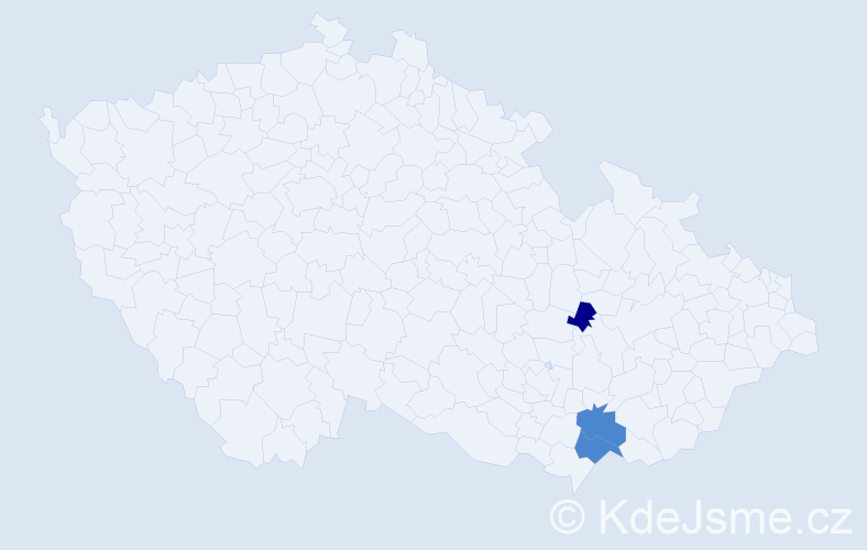 Příjmení: 'Slusarová', počet výskytů 5 v celé ČR