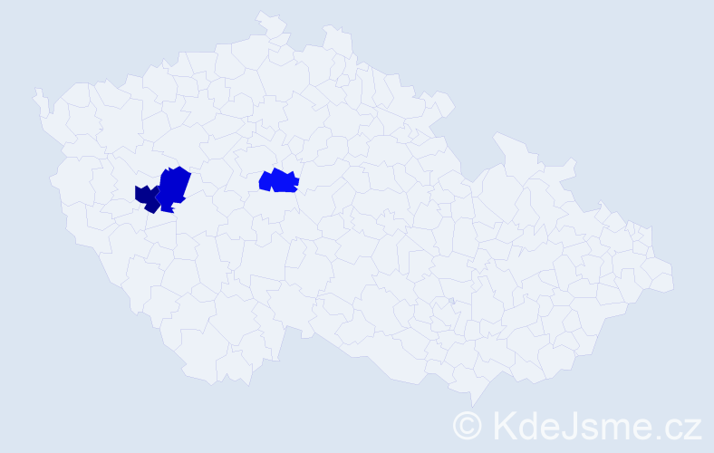 Příjmení: 'Kundyk', počet výskytů 5 v celé ČR