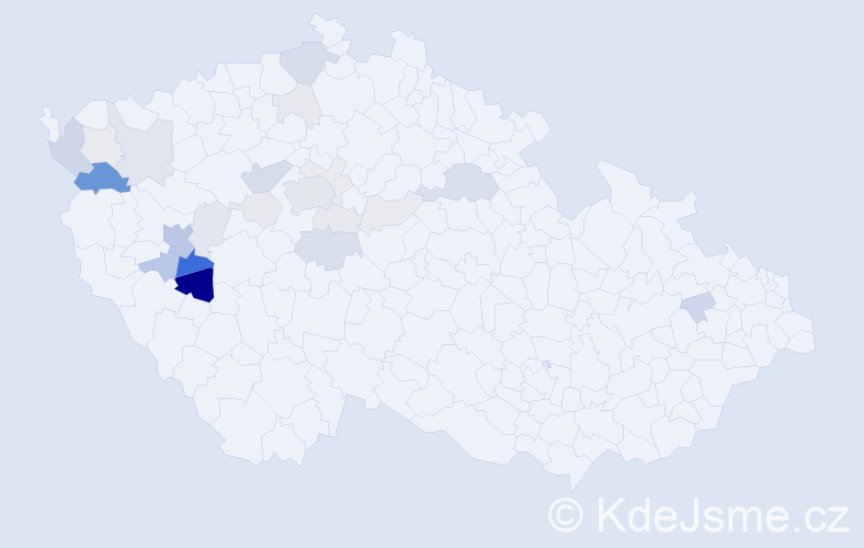Příjmení: 'Čubrová', počet výskytů 75 v celé ČR
