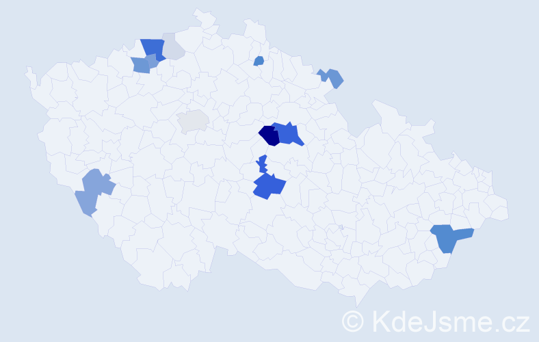 Příjmení: 'Gadžor', počet výskytů 44 v celé ČR
