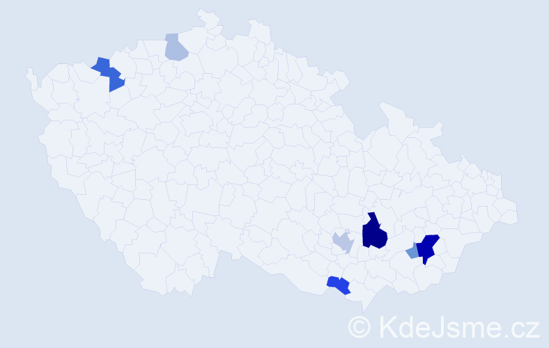 Příjmení: 'Kydal', počet výskytů 17 v celé ČR