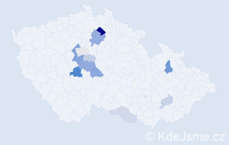 Příjmení: 'Kargl', počet výskytů 22 v celé ČR