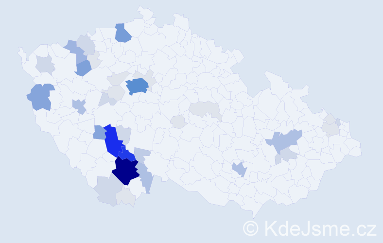 Příjmení: 'Bartuška', počet výskytů 162 v celé ČR