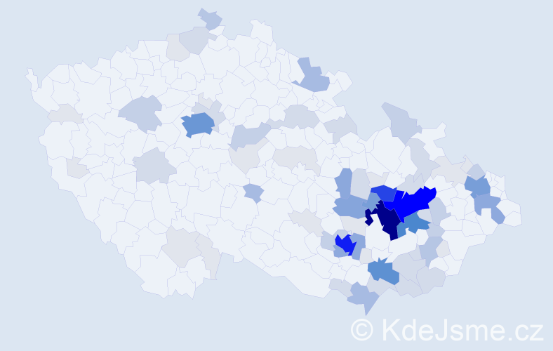 Příjmení: 'Pluháček', počet výskytů 290 v celé ČR