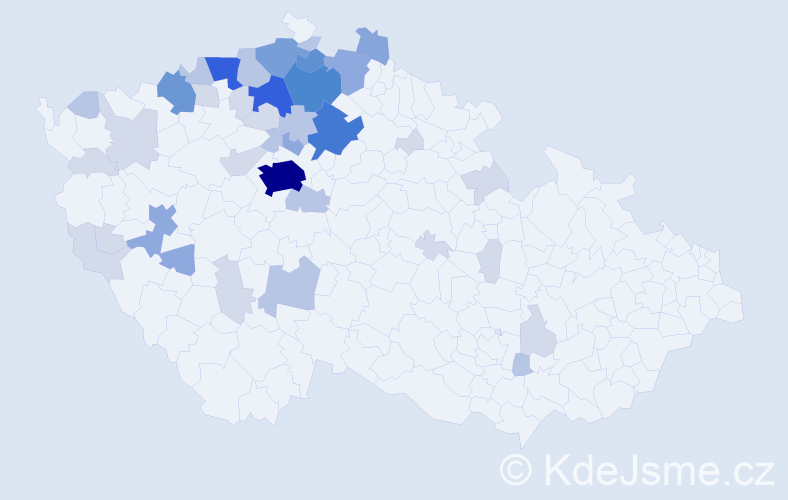 Příjmení: 'Reichelt', počet výskytů 123 v celé ČR