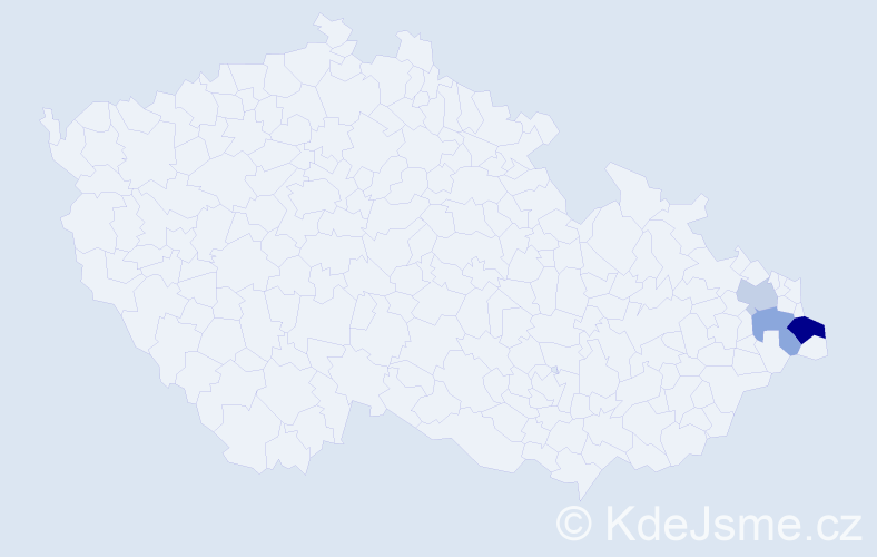 Příjmení: 'Molota', počet výskytů 5 v celé ČR