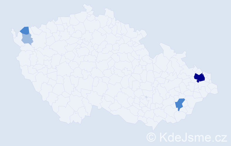 Příjmení: 'Mertos', počet výskytů 9 v celé ČR