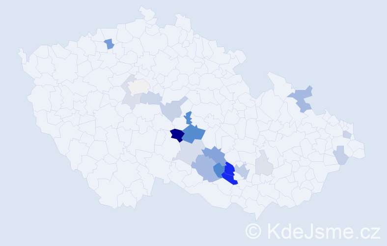 Příjmení: 'Křípal', počet výskytů 78 v celé ČR