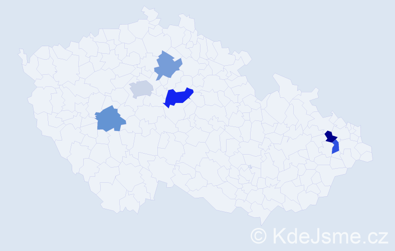 Příjmení: 'Kozáriková', počet výskytů 8 v celé ČR