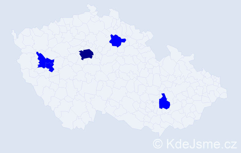 Příjmení: 'Pirvu', počet výskytů 6 v celé ČR
