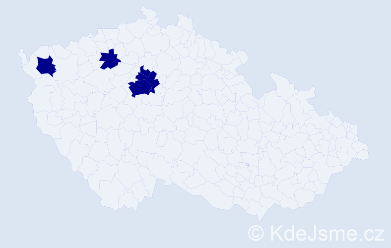 Příjmení: 'Podratzká', počet výskytů 5 v celé ČR