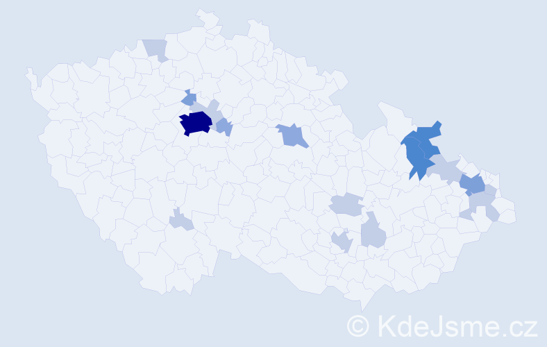 Příjmení: 'Sakalová', počet výskytů 41 v celé ČR