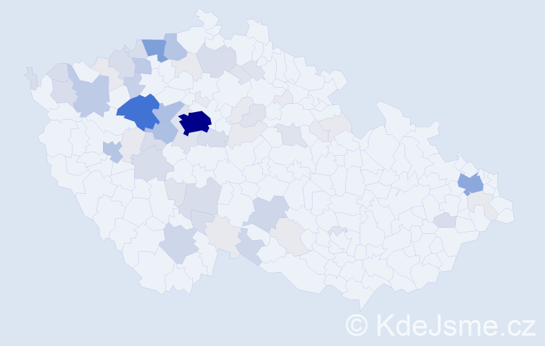 Příjmení: 'Tvrz', počet výskytů 240 v celé ČR