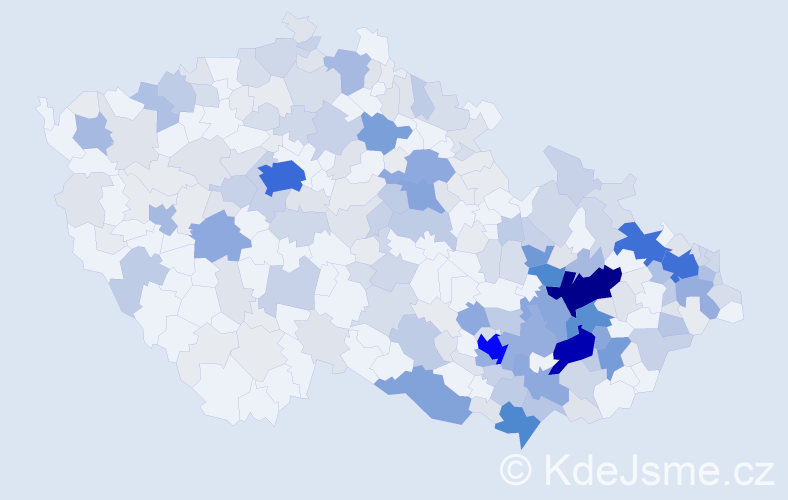 Příjmení: 'Rozsypal', počet výskytů 899 v celé ČR