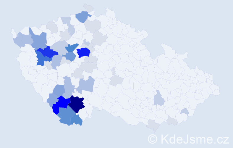 Příjmení: 'Toncarová', počet výskytů 183 v celé ČR