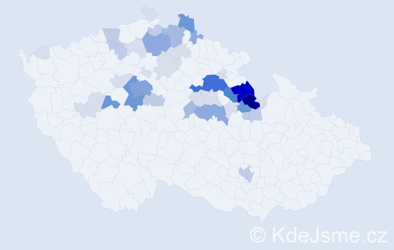 Příjmení: 'Tobiška', počet výskytů 141 v celé ČR
