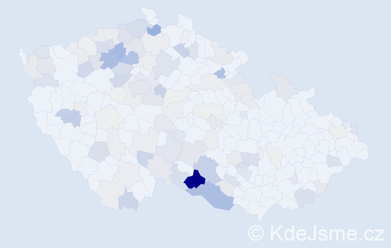 Příjmení: 'Křivanová', počet výskytů 353 v celé ČR
