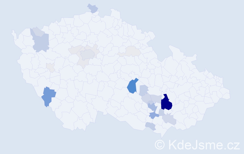 Příjmení: 'Vrtílek', počet výskytů 97 v celé ČR