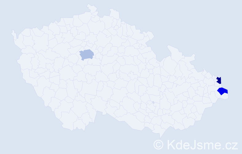 Příjmení: 'Kuboková', počet výskytů 9 v celé ČR