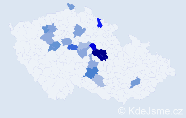 Příjmení: 'Žádná', počet výskytů 48 v celé ČR