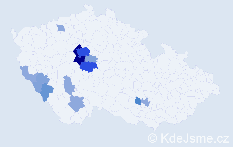 Příjmení: 'Babánková', počet výskytů 34 v celé ČR