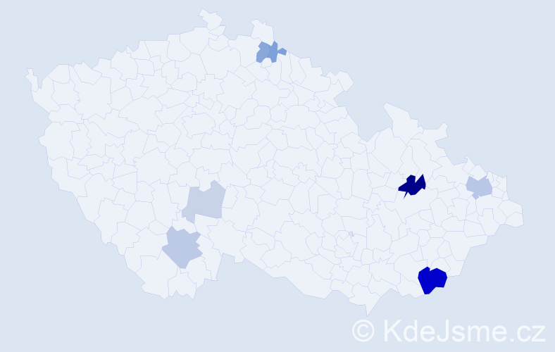 Příjmení: 'Kadaši', počet výskytů 22 v celé ČR