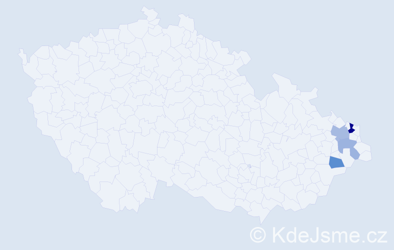 Příjmení: 'Gojtka', počet výskytů 7 v celé ČR