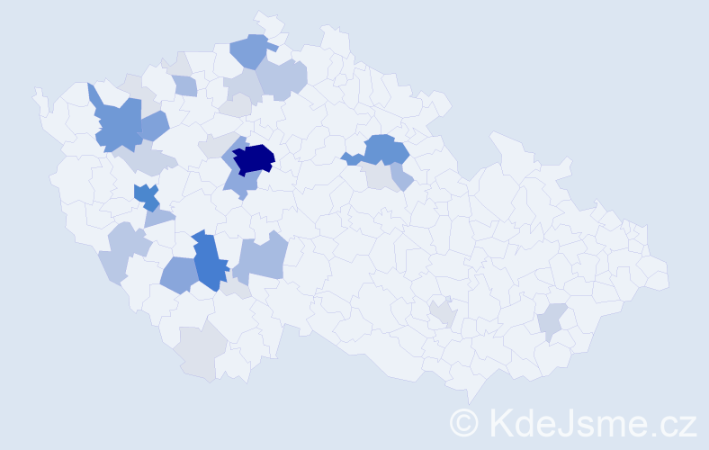 Příjmení: 'Hachová', počet výskytů 134 v celé ČR