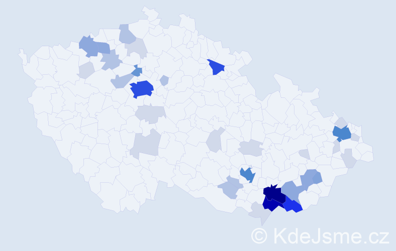 Příjmení: 'Robková', počet výskytů 124 v celé ČR
