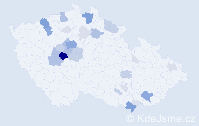 Příjmení: 'Kobík', počet výskytů 88 v celé ČR