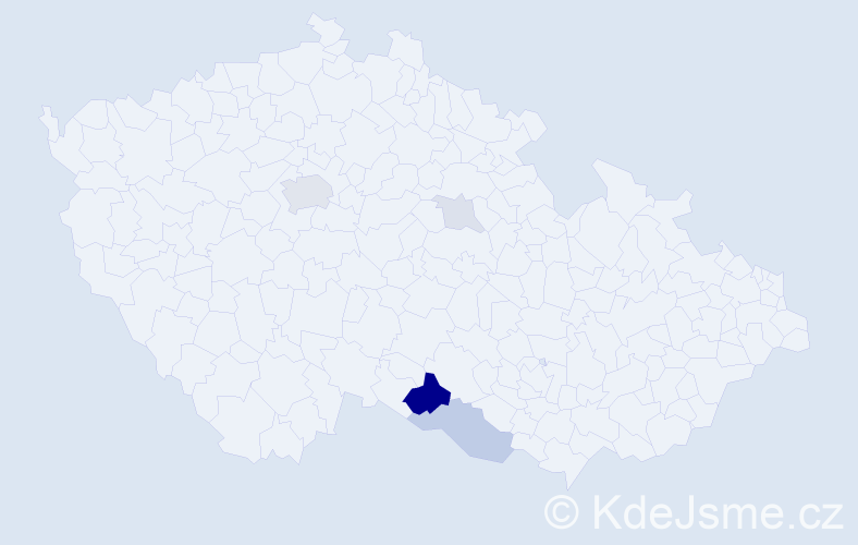 Příjmení: 'Lovicar', počet výskytů 14 v celé ČR