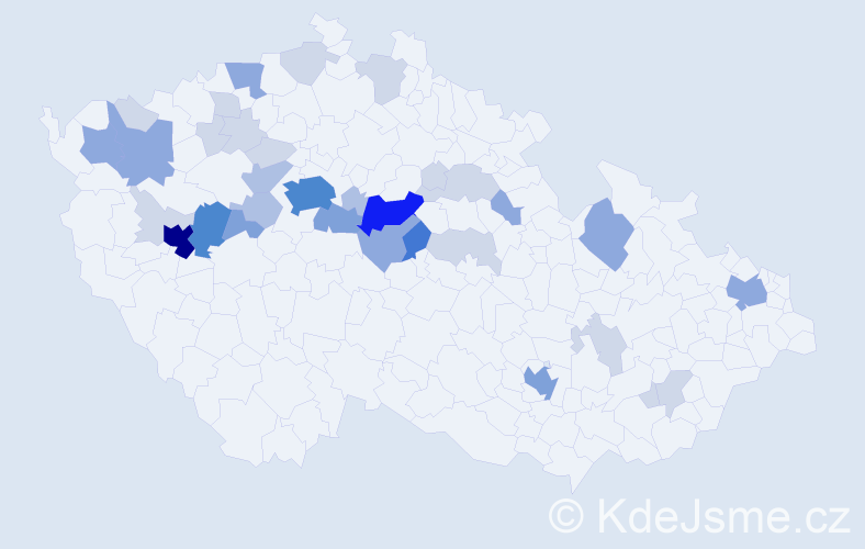 Příjmení: 'Karkoš', počet výskytů 101 v celé ČR