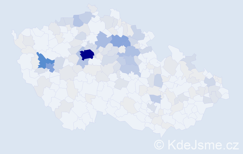 Příjmení: 'Ruml', počet výskytů 498 v celé ČR
