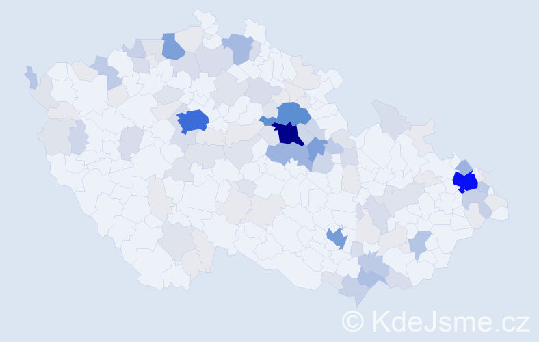 Příjmení: 'Borovec', počet výskytů 412 v celé ČR