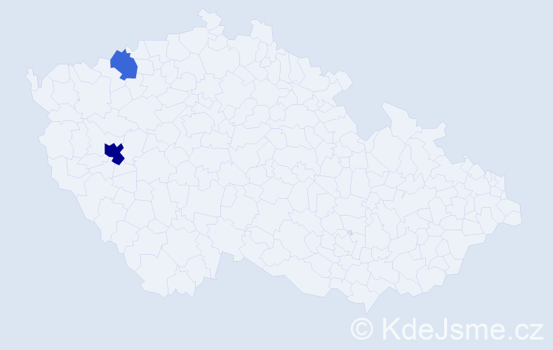 Příjmení: 'Kalčeva', počet výskytů 4 v celé ČR