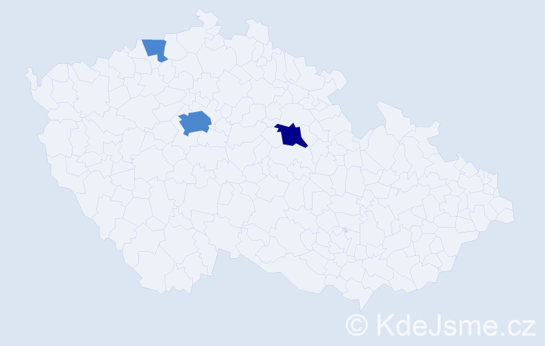Příjmení: 'Beskyba', počet výskytů 5 v celé ČR