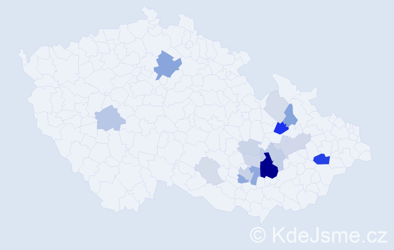 Příjmení: 'Zachrdla', počet výskytů 48 v celé ČR