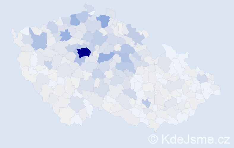Příjmení: 'Vondráček', počet výskytů 2365 v celé ČR